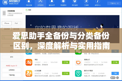 爱思助手全备份与分类备份区别，深度解析与实用指南